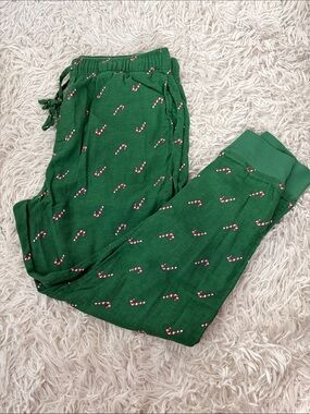 Sonoma Men’s Green Flannel Pajama Pants with Candy Cane Accent